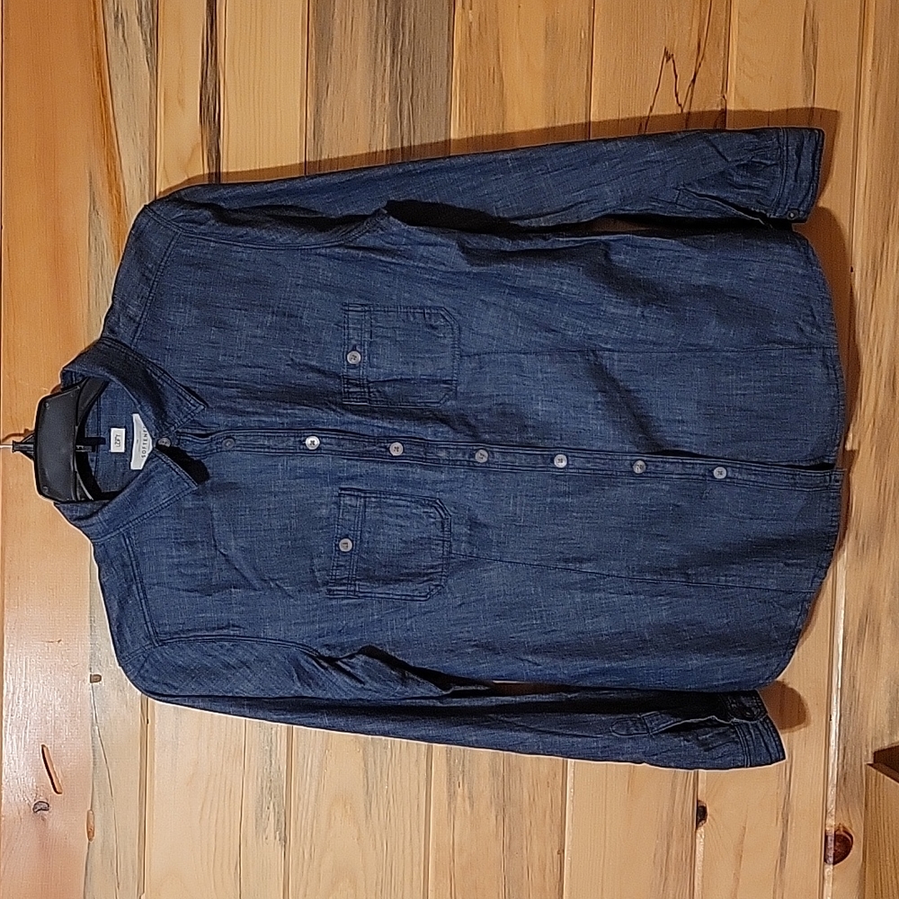 Jean button down top
